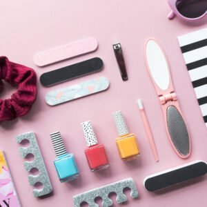 Nail polish flat lay